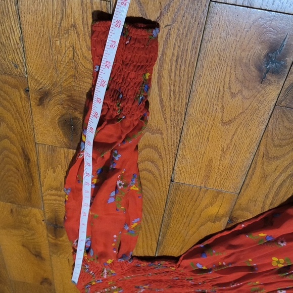 🍅Vintage 70s Red Floral Prairie Dress - Picture 6 of 16